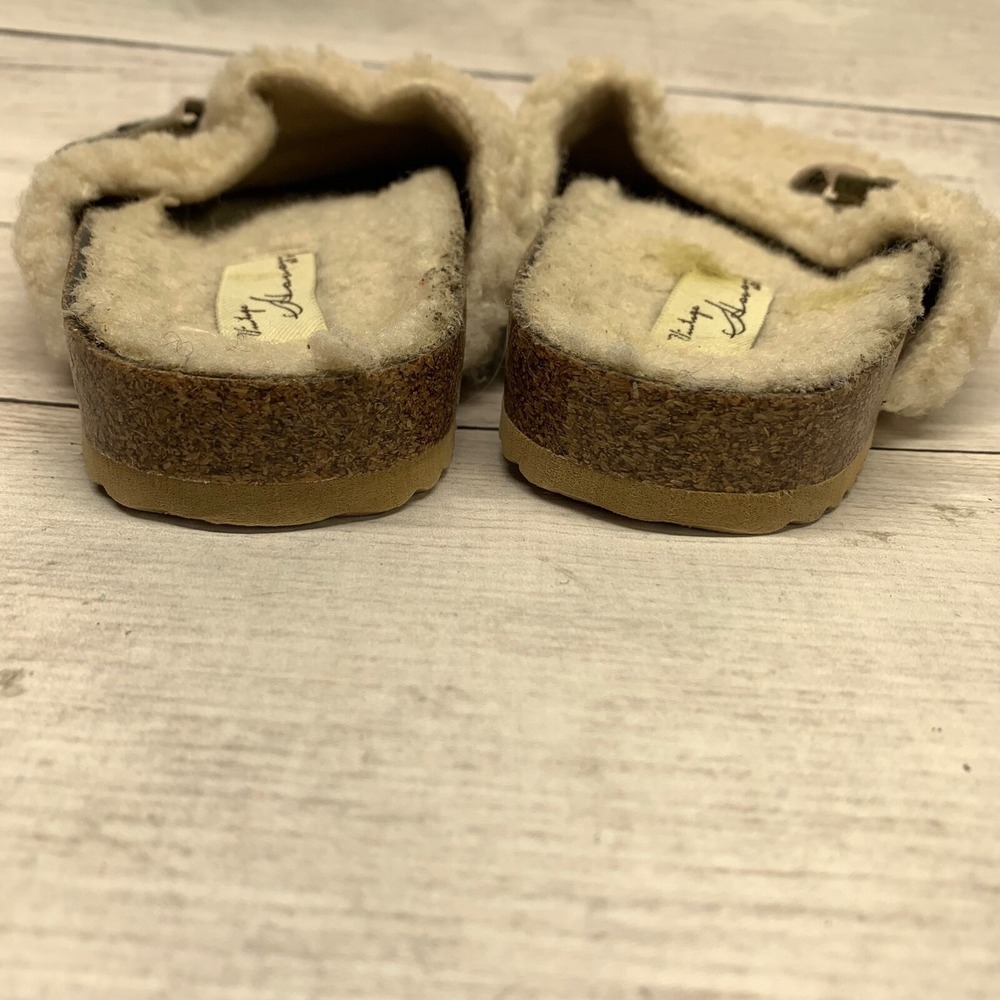 Vintage Havana Shoes Women's 8.5 Ricky Cream Sherpa Buckle Strap Clog Slipper - Picture 7 of 12